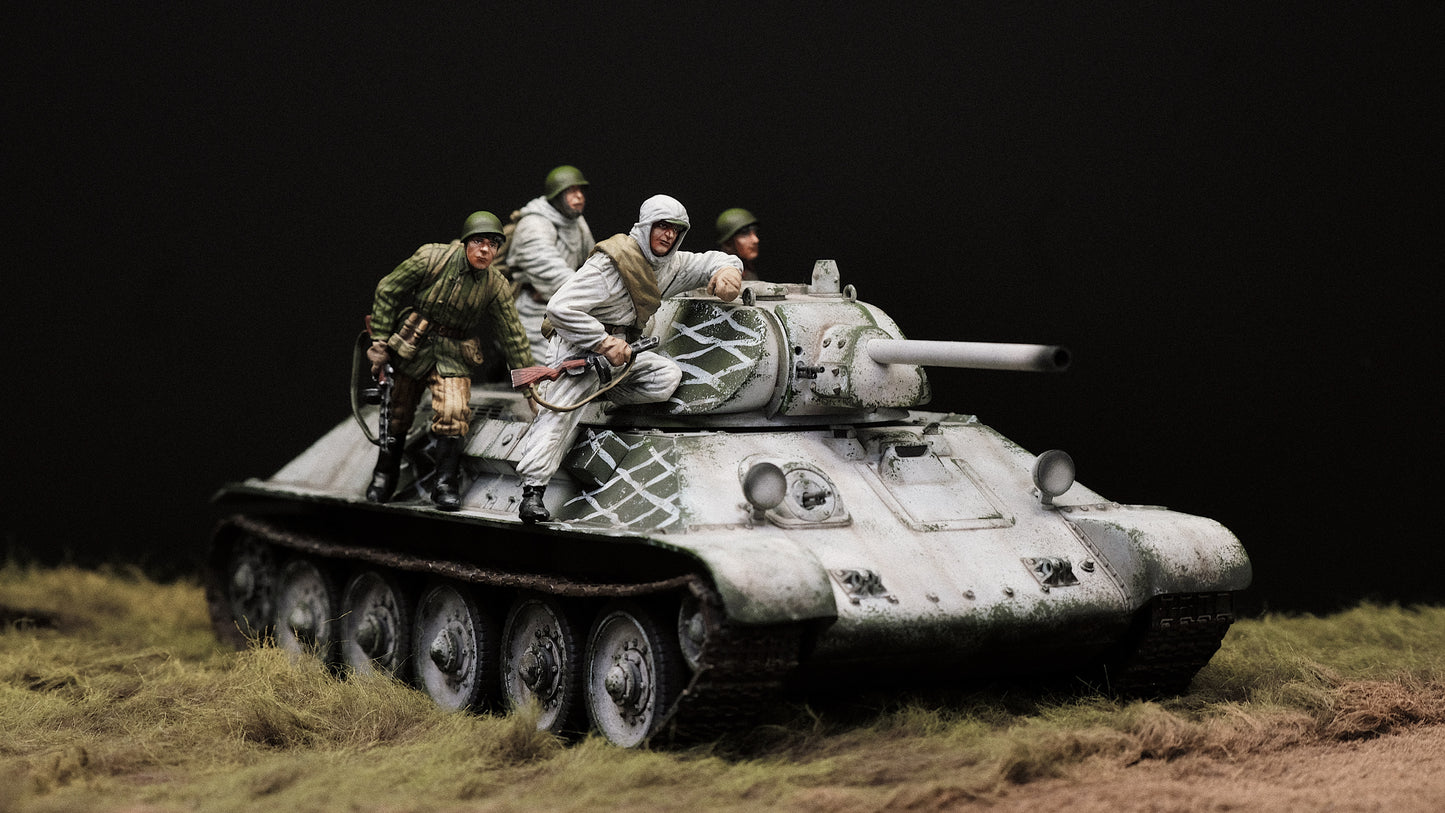 [Available] TankWorkshop 1/30 Ready-made Model USSR T-34-76 Medium Tank [Winter] Paint